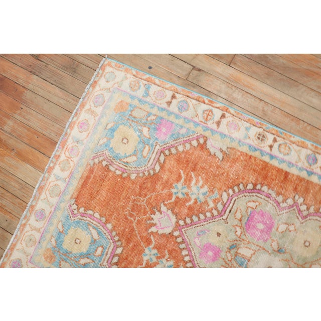 Textile Vintage Orange Turkish Anatolian Rug - 2'10" x 5'3" For Sale - Image 7 of 8