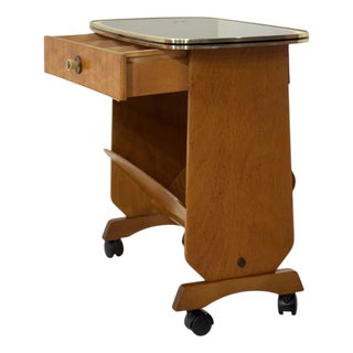 Mid-Century Coffee or Side Table with Magazine Rack For Sale