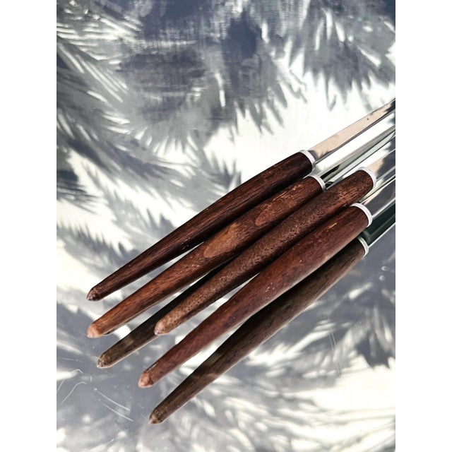 Set of Danish Modern Fondue Forks With Teak Wood Handles, C. 1960's For Sale In Miami - Image 6 of 13