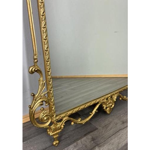 Vintage French Brass Console Table with Marble Top and Mirror, Set of 2 For Sale - Image 6 of 18