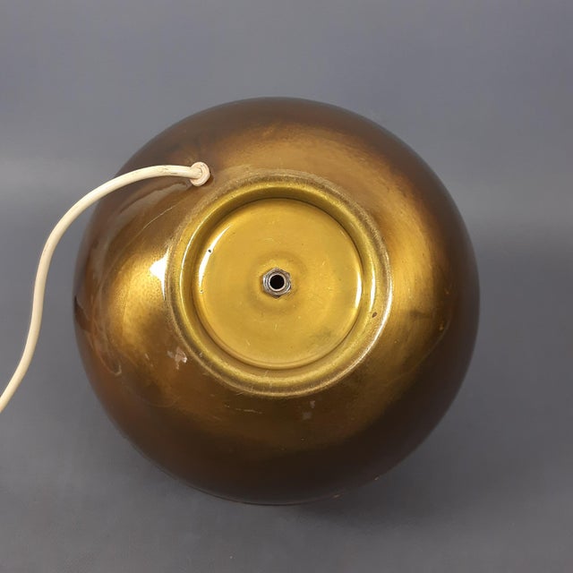 Brown Modern Sphere Table Lamp in Murano Glass and Brass, 1960s For Sale - Image 8 of 14