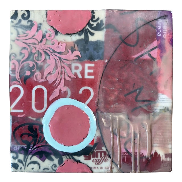 Contemporary Abstract Encaustic "Inspired by Rome #2" by Therese Cook For Sale