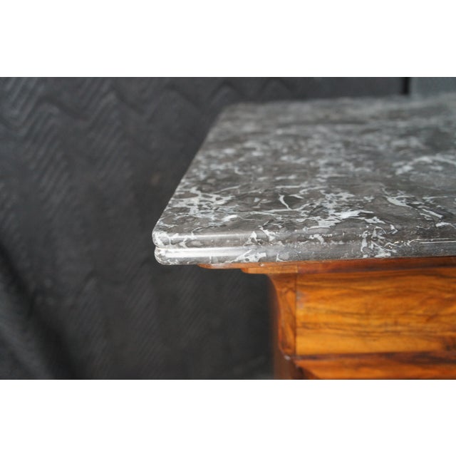 Antique 19th Century French Louis Philippe Walnut Burl Marble Top Commode Chest For Sale - Image 12 of 16