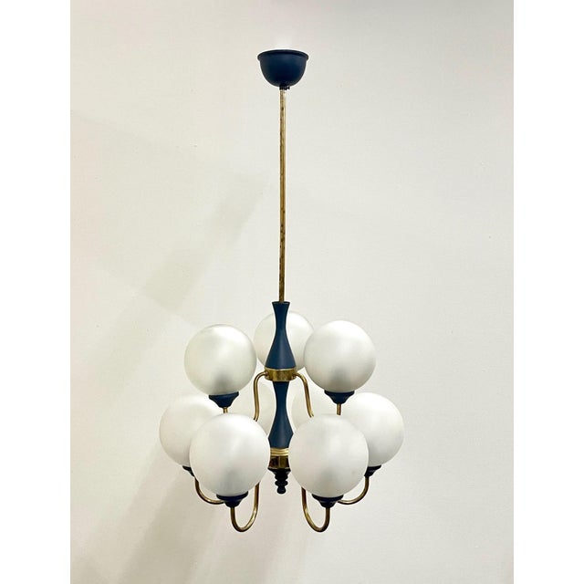 Mid-Century Modern Mid-Century German Brass 8-Arm Chandelier, 1970s For Sale - Image 3 of 14