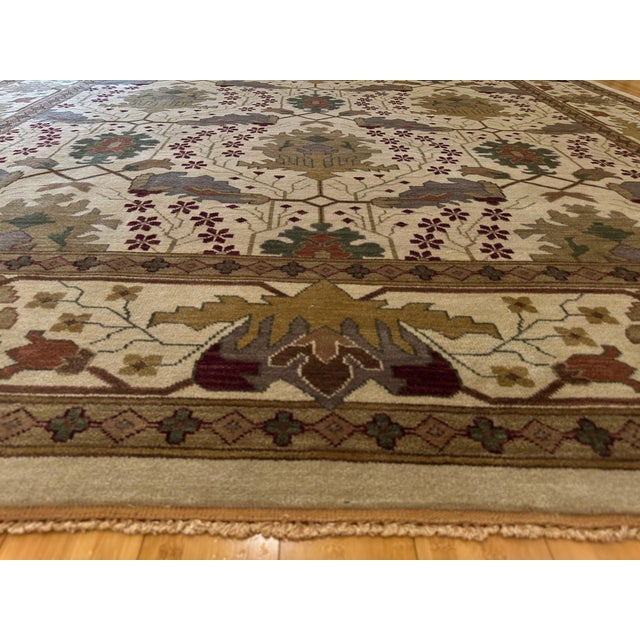 Textile 1990s Ziegler Sultanabad Wool Ivory Field With Warm Earth Tone Palmettes Rug 9x12 For Sale - Image 7 of 10