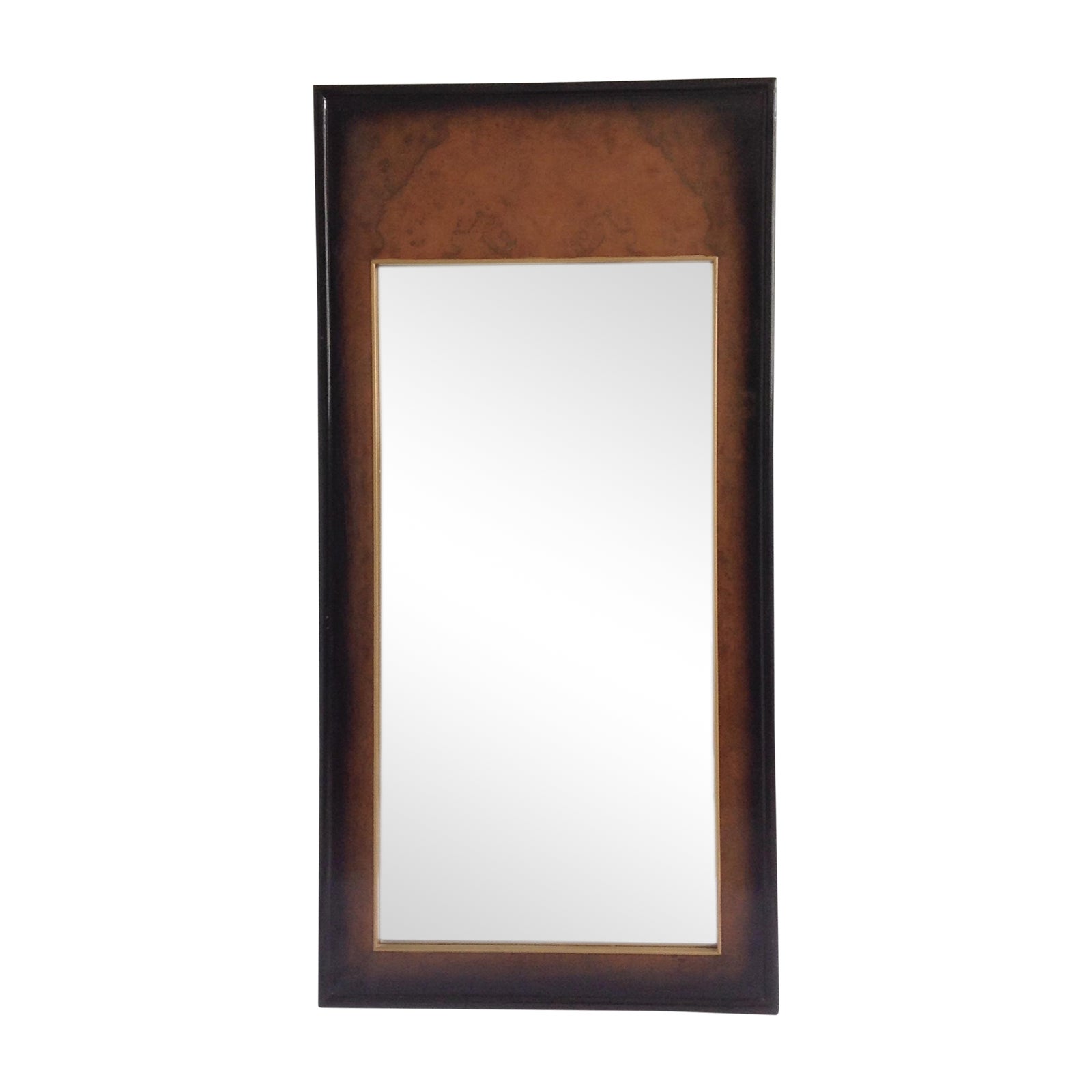 Century Burnished Burl Wood Mirror Chairish