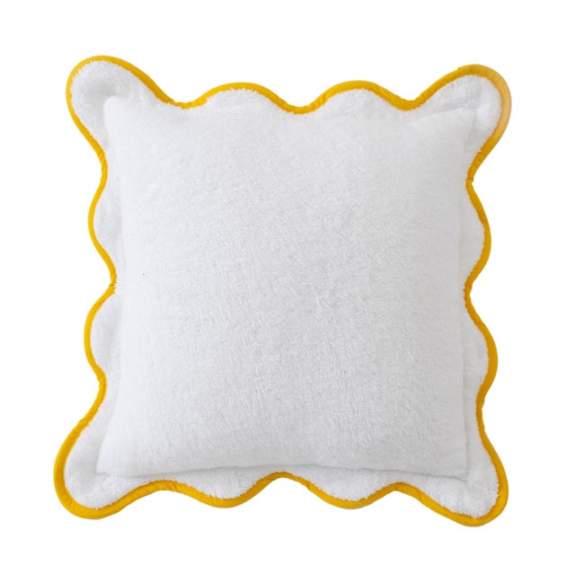 Textile Chairish x Kassatex - Scallop Lounge Chair 20" Pillow, Yellow For Sale - Image 7 of 7