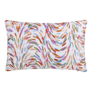 The House Of Scalamandré Fountain Embroidery Lumbar Pillow In Peach For Sale