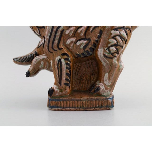 Modern Stoneware Cats Figure by Helge Christoffersen For Sale - Image 3 of 11