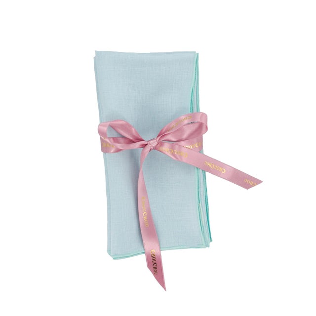 Not Yet Made - Made To Order Green Linen Napkins, Set of 4 For Sale - Image 5 of 8