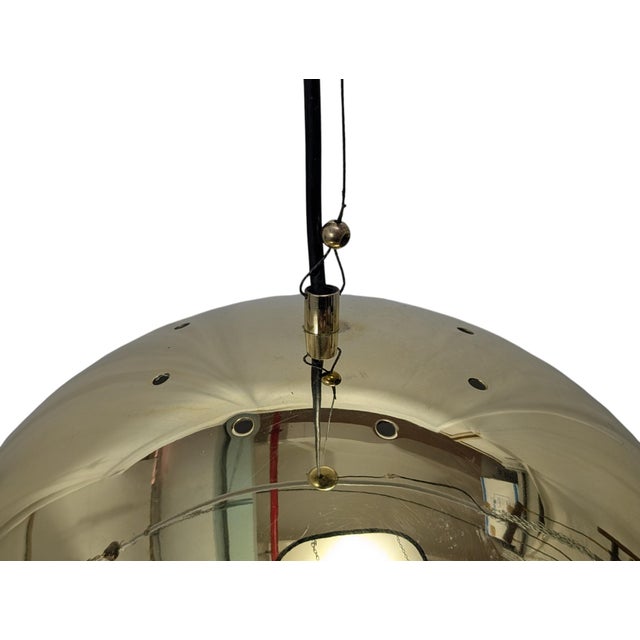 Mid-Century Modern Brass Dome Pendant Lamp, 1970s For Sale - Image 3 of 9