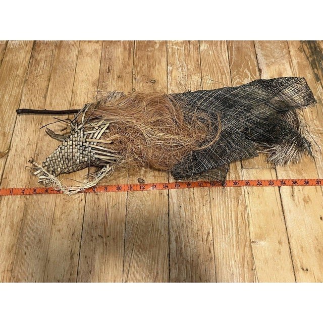 Black VTG 26" Paper Mache Burlap Kitchen Witch Halloween Folk Art Decor For Sale - Image 8 of 10