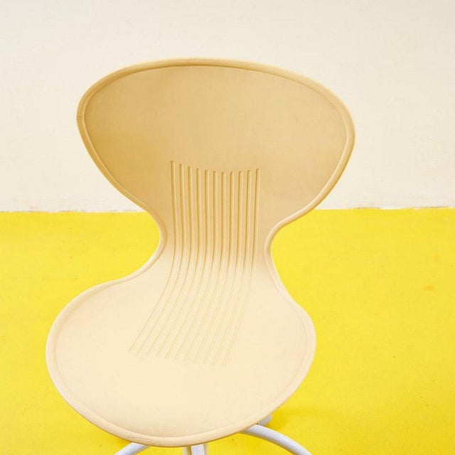 Modern Design Chair in Yellow Plastic For Sale - Image 3 of 7