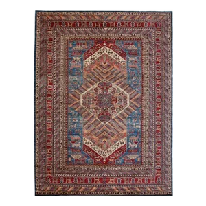 Hand Knotted Kazak Rug. 9'02" X 11'11"