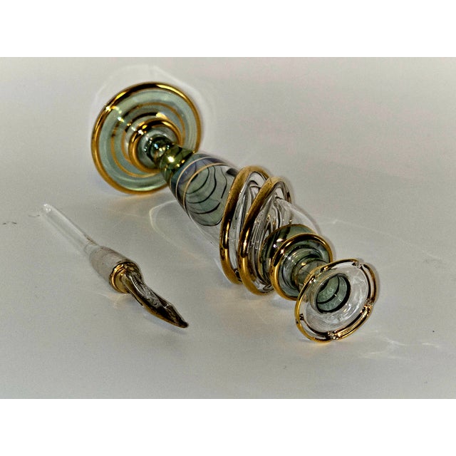 Early 20th Century Vintage Egyptian Glass Perfume Bottle, Hand-Blown For Sale - Image 5 of 9