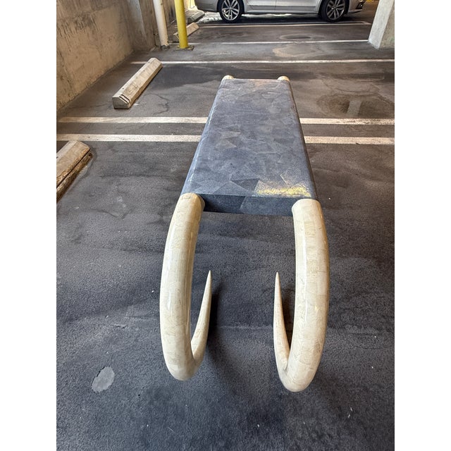 Animal Skin Late 20th Century Maitland Smith Faux Tusk and Sting Ray Console Table For Sale - Image 7 of 11