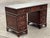 Pedestal Desk in Flame Veneer Mahogany with Green Leather Top For Sale - Image 12 of 14
