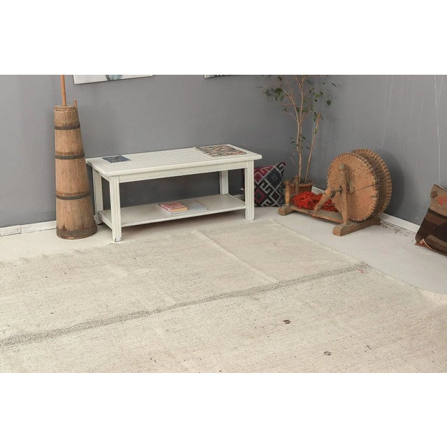 Mid 20th Century Light Gray Vintage Kilim Rug For Sale In Los Angeles - Image 6 of 7