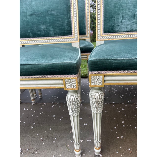 Set of ten side chairs from Stark Furniture in the Directoire style. The chair were made custom at the time of purchase in...