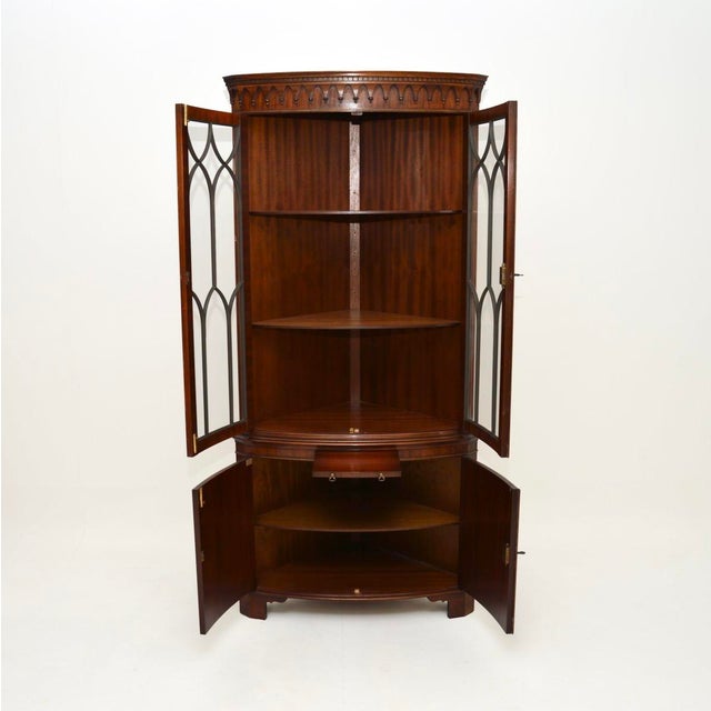 Georgian Bow Front Corner Cabinet, 1950s For Sale - Image 3 of 8