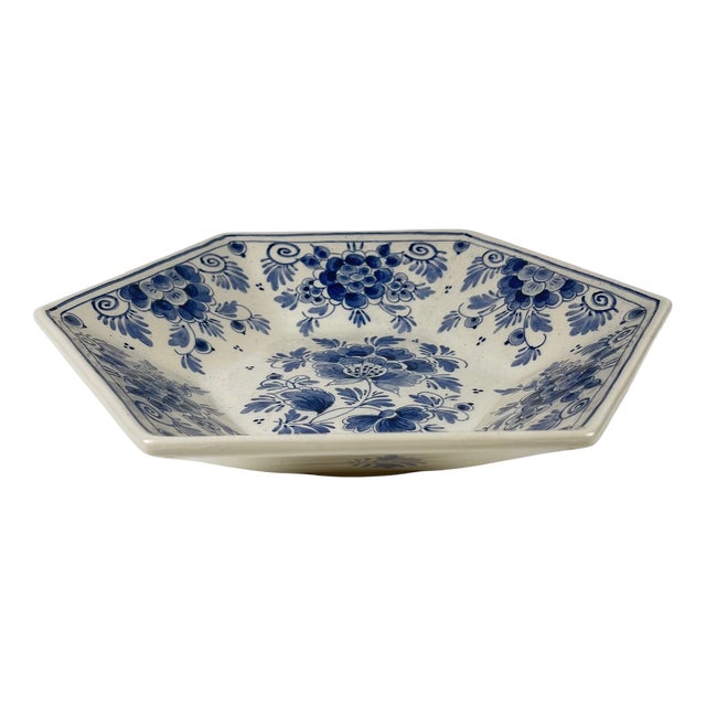 Shallow Delftware Dish attributed to Royal Delft, 1920s For Sale