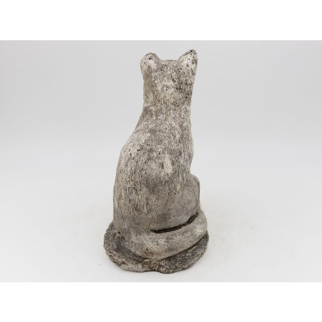 Sculpture Materials Vintage Reconstituted Stone Cat Garden Statue, English 1970s For Sale - Image 7 of 8