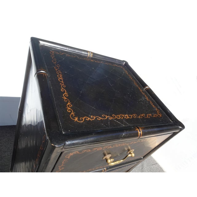 Vintage Black Tall Chest of Drawers Chinese Ebonized Lingerie Dresser For Sale In Los Angeles - Image 6 of 15