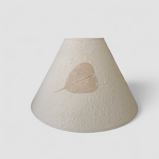 Contemporary Vintage Organic Modern Leaf Papyrus Lampshades- A Pair For Sale - Image 3 of 12