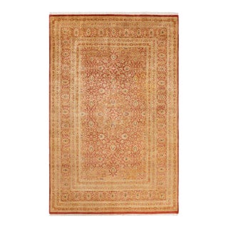 Mogul, One-of-a-Kind Hand-Knotted Area Rug in Orange, 6' 1" x 9' 4" For Sale