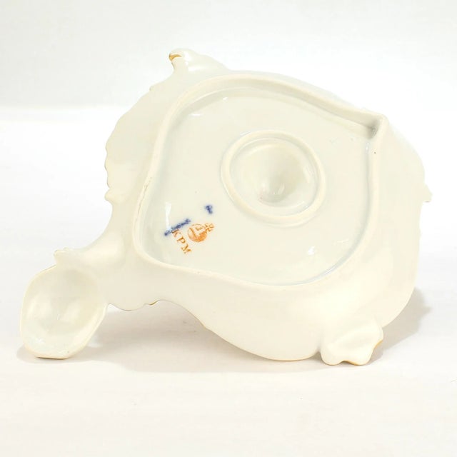 White Antique Kpm Royal Berlin Porcelain Chamberstick With a Maiden's Head Handle For Sale - Image 8 of 13