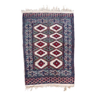 1970s Handmade Vintage Uzbek Bukhara Rug 1.8' X 2.7' For Sale