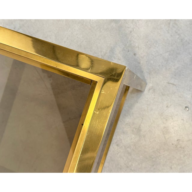Brass and Glass Coffee Table, 1970s For Sale - Image 4 of 7