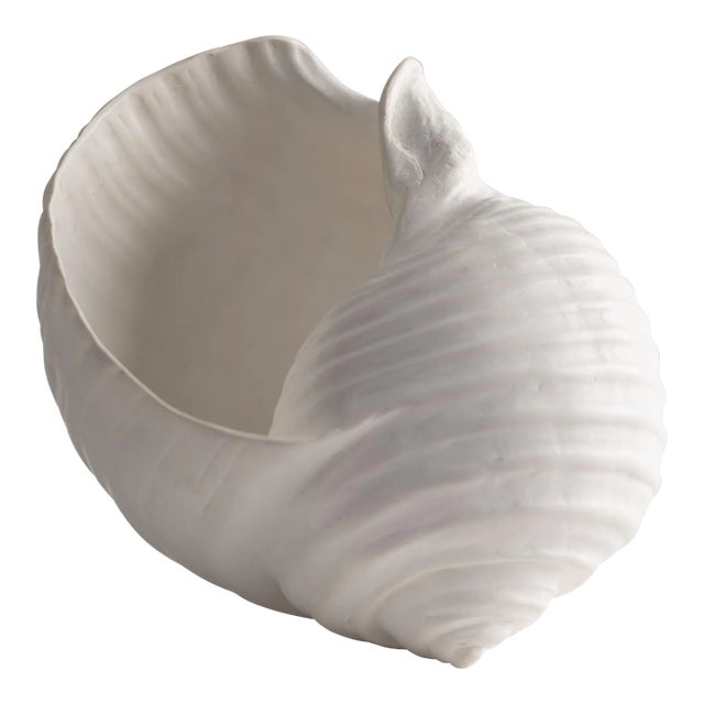 Vintage White Faux Conch Seashell Decor Accent For Sale