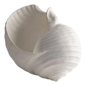 Vintage White Faux Conch Seashell Decor Accent