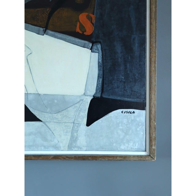 Textile Mid-Century Modern 'Lemon & Fish' Vintage Swedish Still Life Oil Painting, Framed For Sale - Image 7 of 11