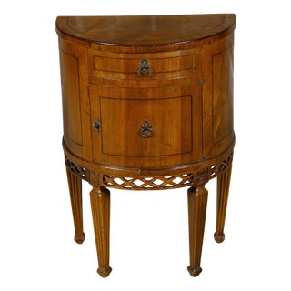 Walnut 19th Century Italian Demi-Lune Table with Banding and Fluted Legs For Sale