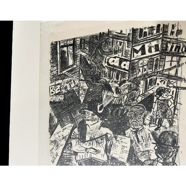 Paper Cocaine-Addled Prostitute or Koksende Hure Paul Gangolf Pencil Signed Lithograph Print For Sale - Image 7 of 7