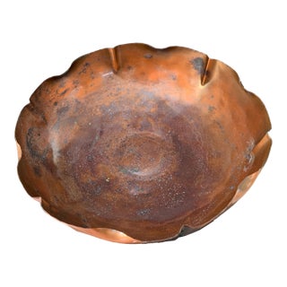 Vintage Hand Hammered Copper Bowl For Sale