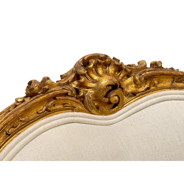 Cream Late 19th Century Pair Antique French Louis XV Style Bergère Chairs For Sale - Image 8 of 10