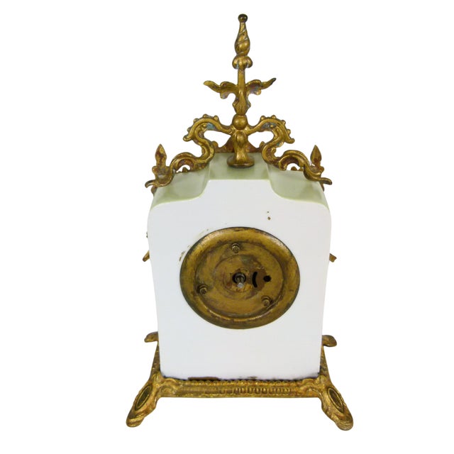 Bronze Antique 19thC French Porcelain & Ormolu Mantel Clock | for Restoration | Circa 1880–1890 For Sale - Image 8 of 12