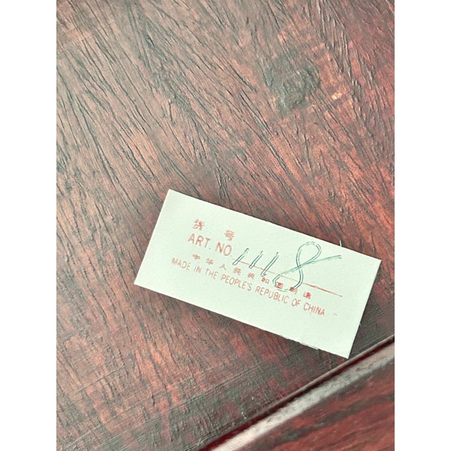 1970s Chinese Hand Carved Rosewood Plant Stand Side Table For Sale - Image 10 of 10