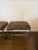 Ethan Allen Pair of Ethan Allen Black & Gold Tiger-Print Ottoman Stools For Sale - Image 4 of 9