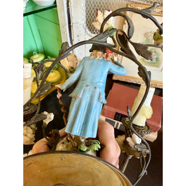 19th French Century Gilt and Porcelain Wall Sconce For Sale - Image 13 of 14