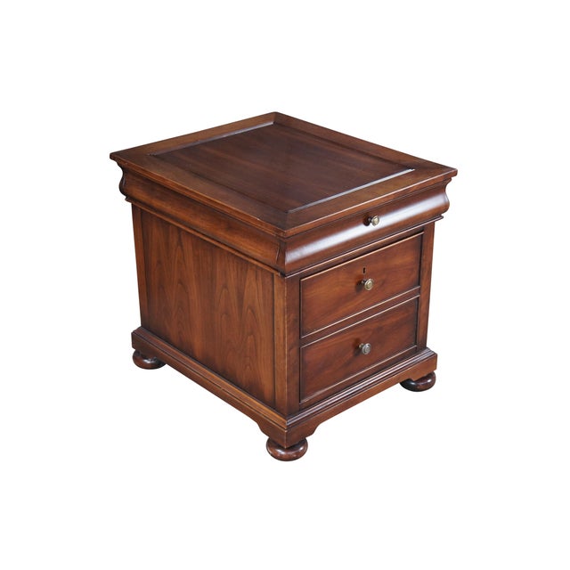 Late 20th Century Hekman Chairside Chest or File Cabinet, 5-586. Drawing inspiration from Georgian and Louis Philippe...