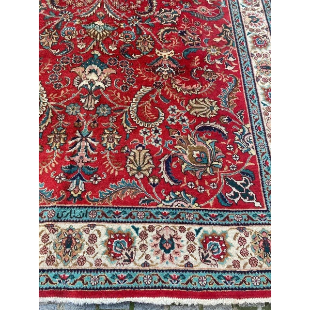Vintage Tabriz Rug For Sale - Image 4 of 18