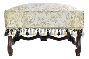 French Os De Mouton Antique Cocktail Ottoman