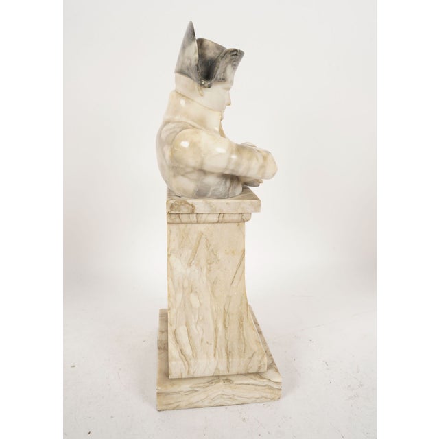 Signed Valmore Gemignani Marble Bust of Napoleon on Pedestal / Italian Art Deco Neoclassical Sculpture For Sale - Image 9 of 10
