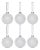 Frosted Ball Ornaments with White Glitter, Set of 6, 3.25" For Sale