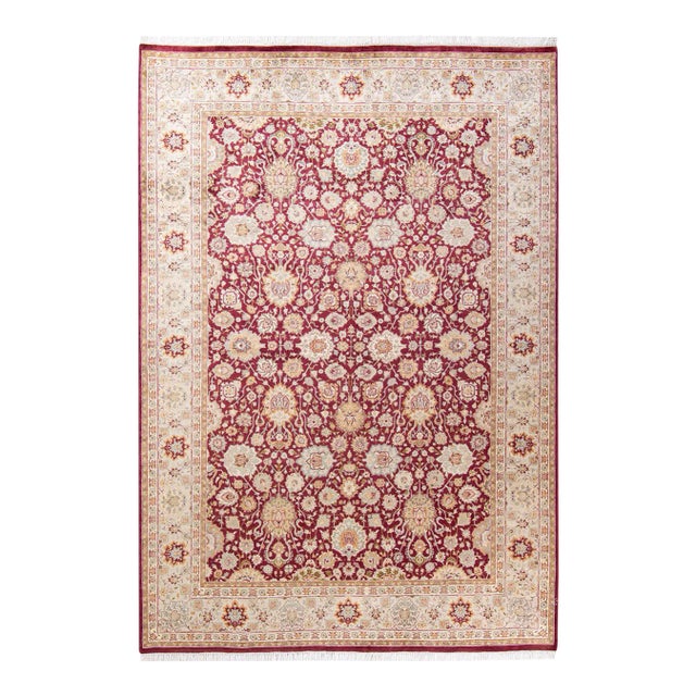 Mogul, One-of-a-Kind Hand-Knotted Area Rug in Purple, 6' 2" x 9' 1" For Sale