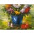2010s Impasto Oil Paint Canvas Art Blossom Flowers Vase Scroll Painting For Sale - Image 5 of 6